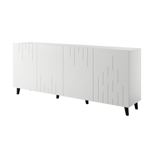 BARI chest of drawers 200x42x82 white ...