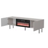 Cama LUCCA TV cabinet 180x40x59 cashmere + black fireplace