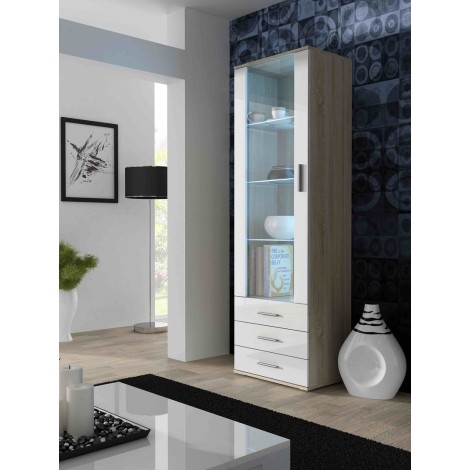 Cama display cabinet SOHO S1 sonoma oak/white gloss