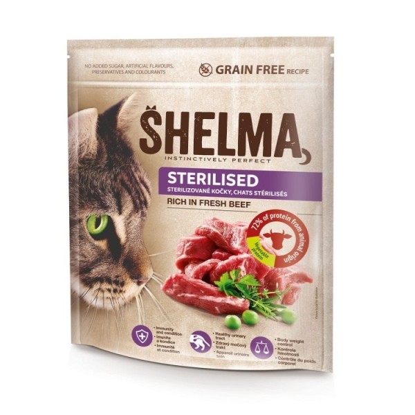 SHELMA Sterilised Beef - dry cat ...