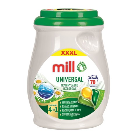 MILL PROFESSIONAL 3-chamber universal laundry capsules, 70 pcs.