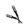 Goobay USB-C™ Cable with Textile Sheath, USB4™, 240 W, 40 Gbit/s, Power Delivery, 0.5 m, Black, Grey | Goobay