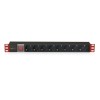 Techly I-CASE STRIP-81UD power distribution unit (PDU) 8 AC outlet(s) 1U Black, Red