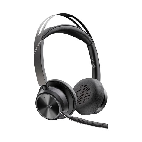 POLY Voyager Focus 2 Microsoft Teams Certified USB-C-C Headset +USB-C/A Adapter +Charging Stand