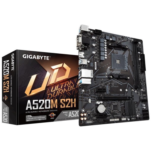 Mainboard|GIGABYTE|AMD A520|SAM4|Micro-ATX|Memory DDR4|Memory slots 2|2xPCI-Express 3.0 ...