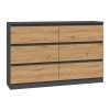 Topeshop M6 120 ANTRACYT/ART chest of drawers