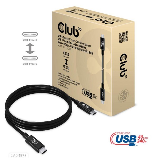 CABLE USB-C TO USB-C 1M/M/M CAC-1576 ...