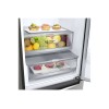 LG | Refrigerator | GBB72PZDMN | Energy efficiency class E | Free standing | Combi | Height 203 cm | No Frost system | Fridge net capacity 277 L | Freezer net capacity 107 L | Display | 36 dB | Silver