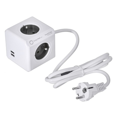 Allocacoc PowerCube Extended USB E(FR), 1.5m power extension 4 AC outlet(s)