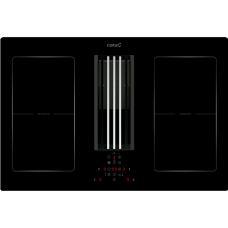 CATA | IAS 770 | Induction hob with built-in hood | 77 cm | Number of burners/cooking zones 4 | Black | Touch