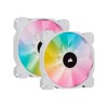 Corsair | 140mm White PWM Fan, Dual Fan Kit with Lighting Node CORE | iCUE SP140 RGB ELITE Performance | Case Fan