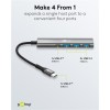 Goobay 76562 Slim 4-Port USB-Hub, USB-C auf USB-C™/USB-A, 5 Gbit/s, Grey